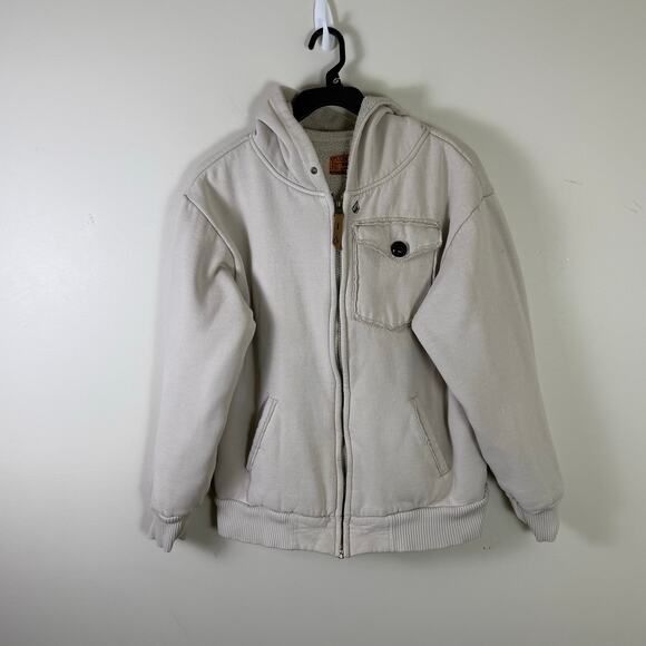 Volcom Jacket Womens L white Fleece Sherpa Lined Full Zip Outdoors workwear - Picture 1 of 8